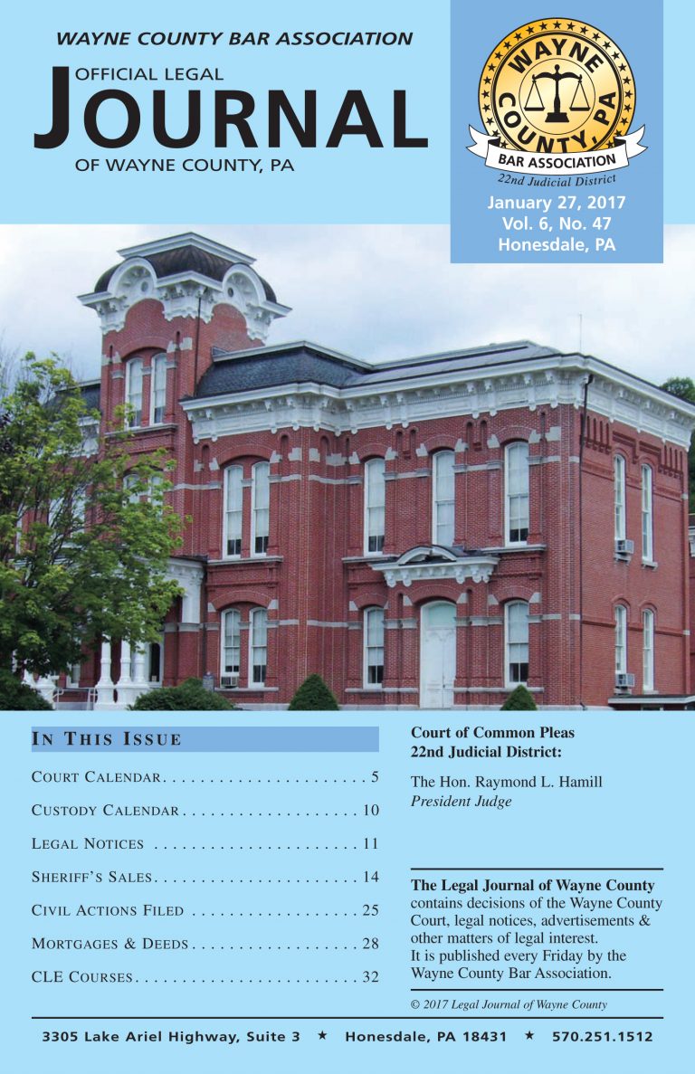 Legal Journal Archive - The Wayne County Bar Association